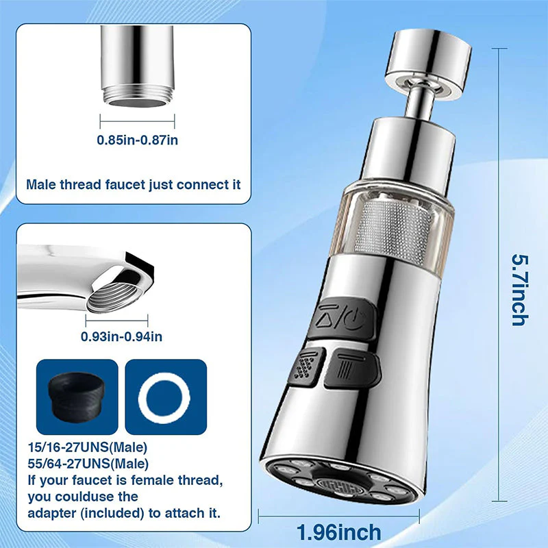 🏆50% de réduction pour une durée limitée💧Aérateur de robinet de cuisine pivotant à 360°