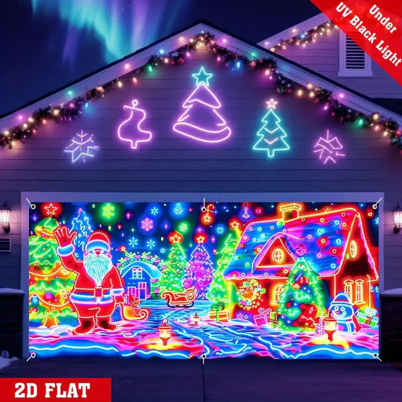 📢📢60% DE RÉDUCTION !!! 🎅Bannière de Noël réactive aux UV pour porte de garage - Image 2