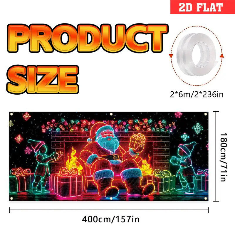 📢📢60% DE RÉDUCTION !!! 🎅Bannière de Noël réactive aux UV pour porte de garage - Image 4