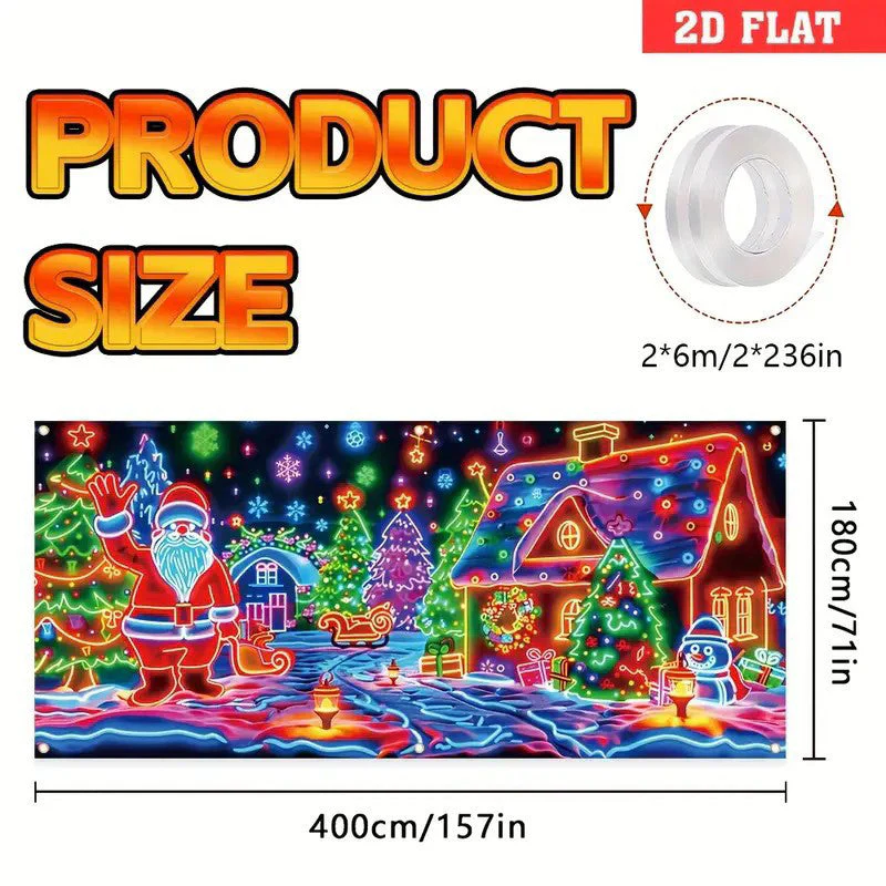 📢📢60% DE RÉDUCTION !!! 🎅Bannière de Noël réactive aux UV pour porte de garage - Image 5