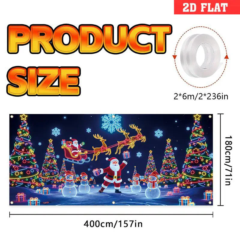 📢📢60% DE RÉDUCTION !!! 🎅Bannière de Noël réactive aux UV pour porte de garage - Image 6