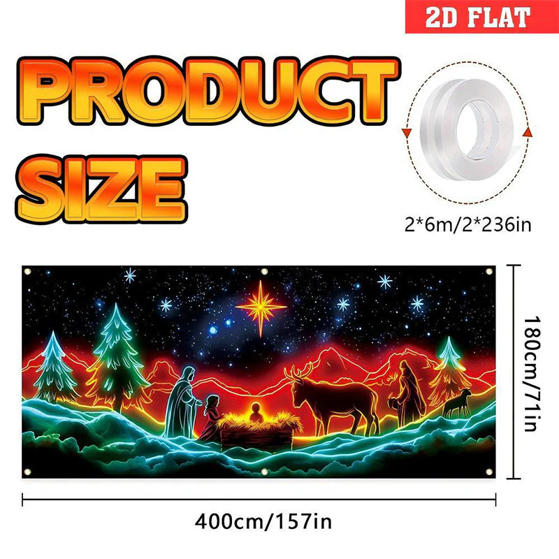 📢📢60% DE RÉDUCTION !!! 🎅Bannière de Noël réactive aux UV pour porte de garage - Image 7