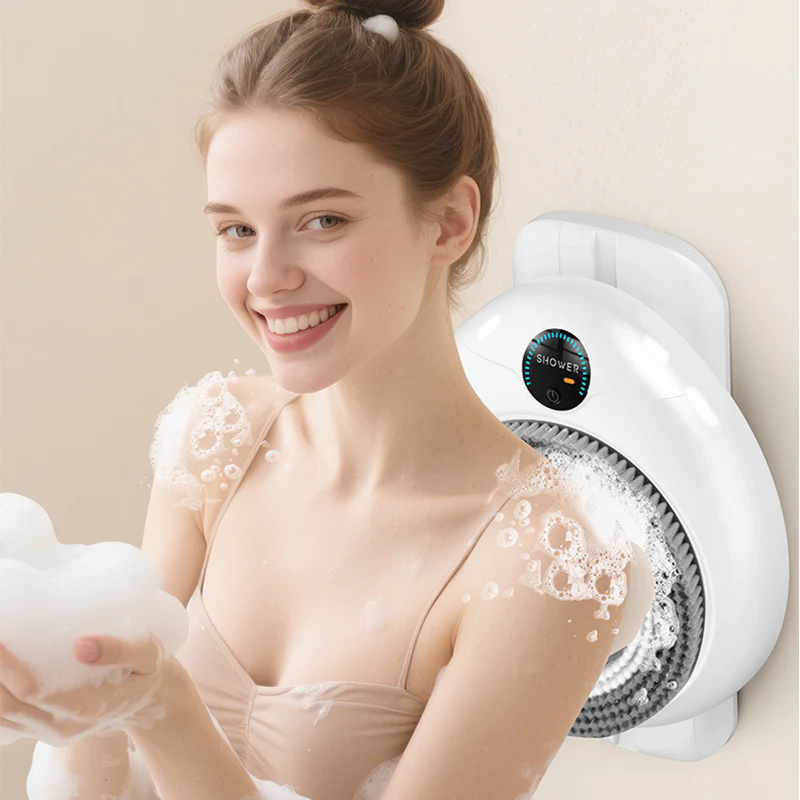 📢📢50 % de réduction !! ⏰ Scrubber électrique mural – Massage 3D, design horizontal et étanche ⚡ - Image 3