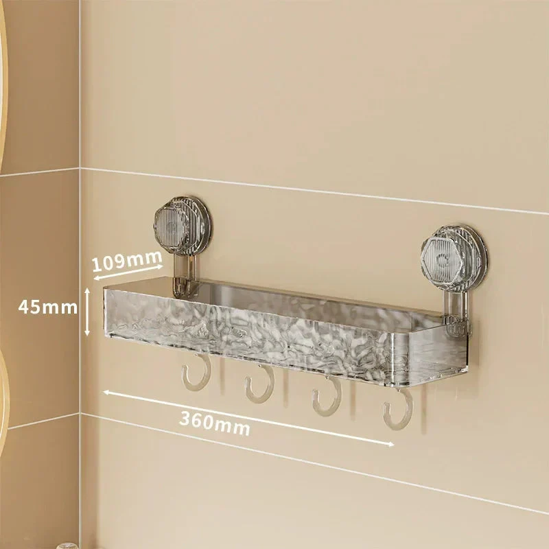 🏡 Vente chaude 50% de réduction 🔥 Étagère à coupe d'aspiration amovible montée sur mur avec crochets - Image 9