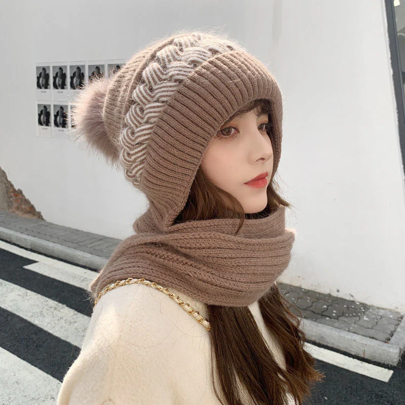 Ideal Gift - Warm & Cozy Knitted Hooded Scarf - Image 5
