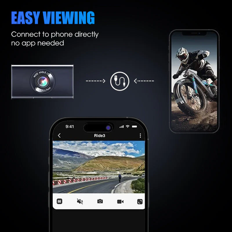 Caméra embarquée HD étanche pour moto - Image 4