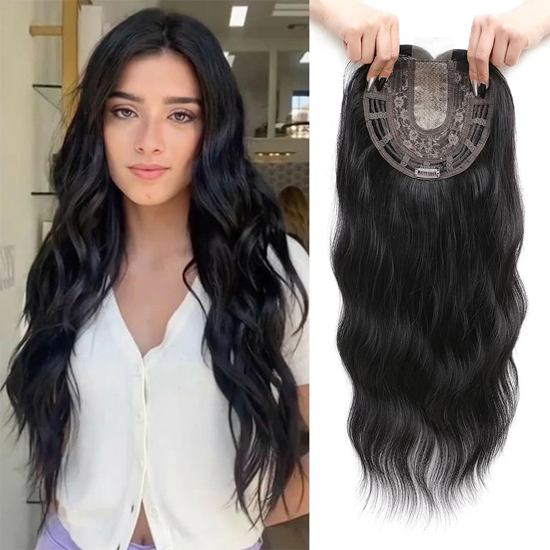 🌸50% de réduction pour une durée limitée👧 Wavy Clip-In Hair Topper avec Bangs pour l'amincissement des cheveux - Image 13
