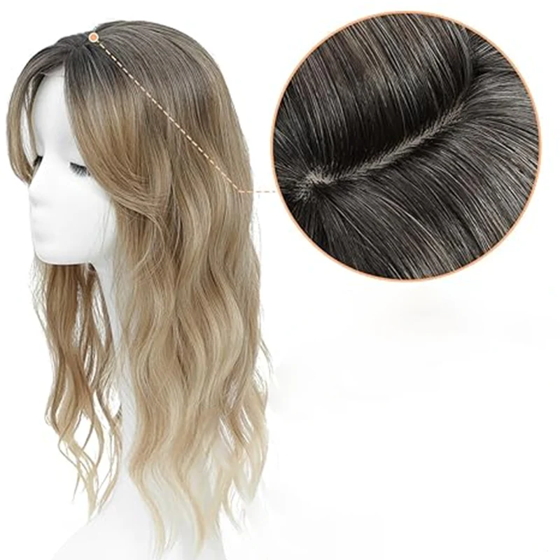 🌸50% de réduction pour une durée limitée👧 Wavy Clip-In Hair Topper avec Bangs pour l'amincissement des cheveux - Image 8