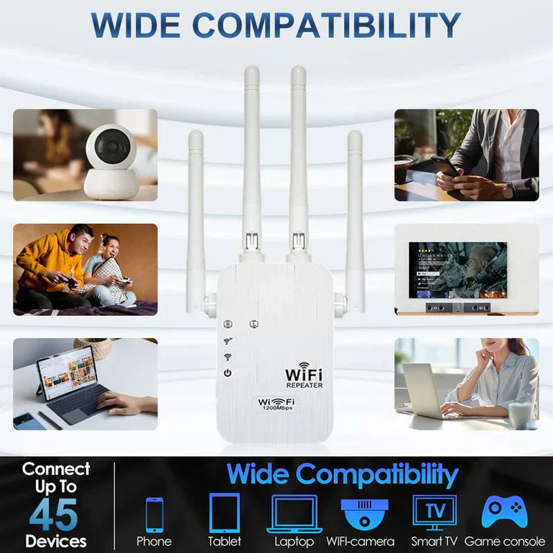 📢📢50 % de réduction !!! 🎅 Extenseur WiFi 2025 – 1200 Mbps, double bande, couvre 10 000 pi² & connecte 50 appareils 📶🏠 - Image 3