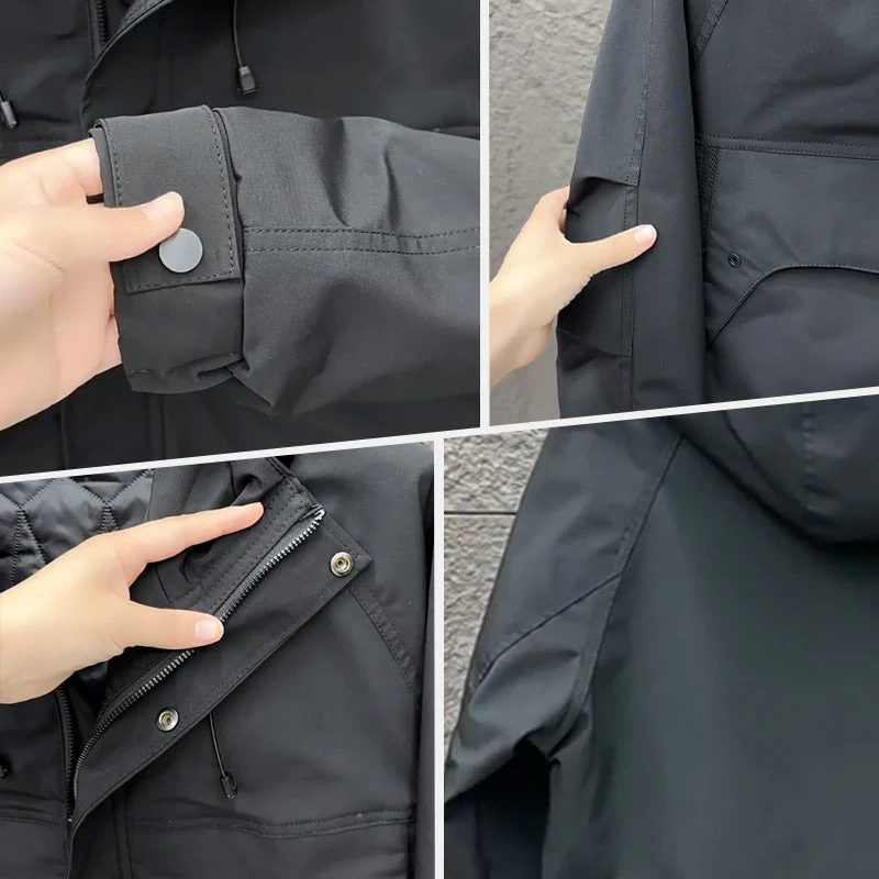📢📢60 % DE RÉDUCTION !!! ✨Veste d'hiver chaude et coupe-vent à capuche pour hommes - Image 6