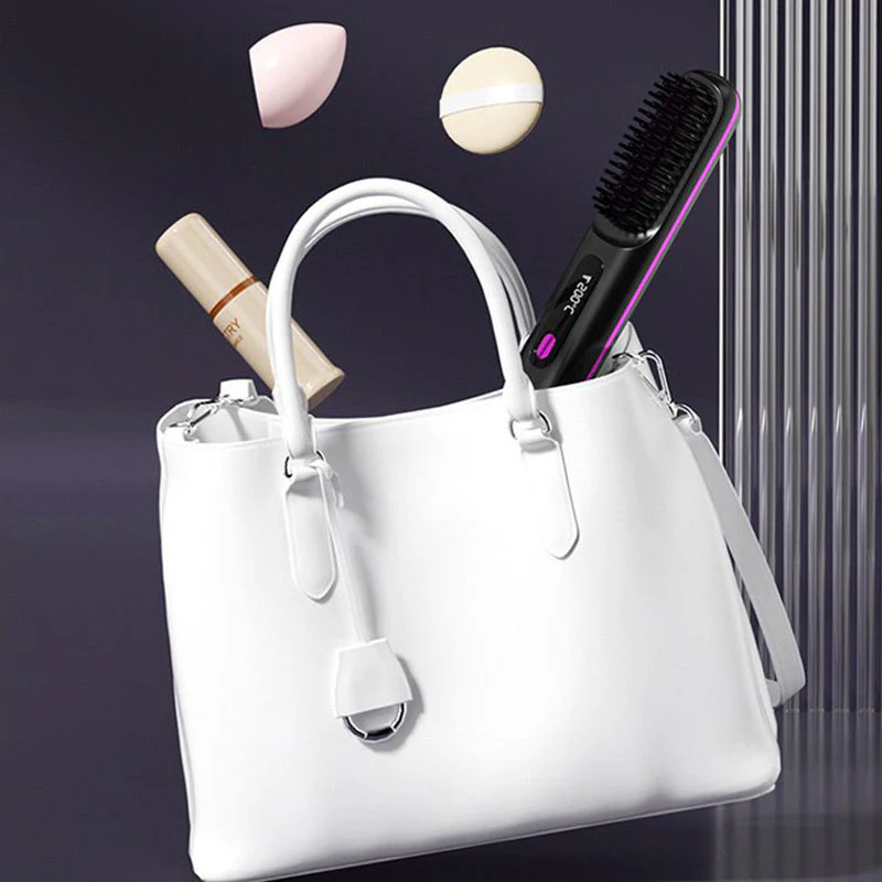 🎁✨50% de réduction🌸Peigne chauffant sans fil en céramique à lisser les cheveux - Image 7