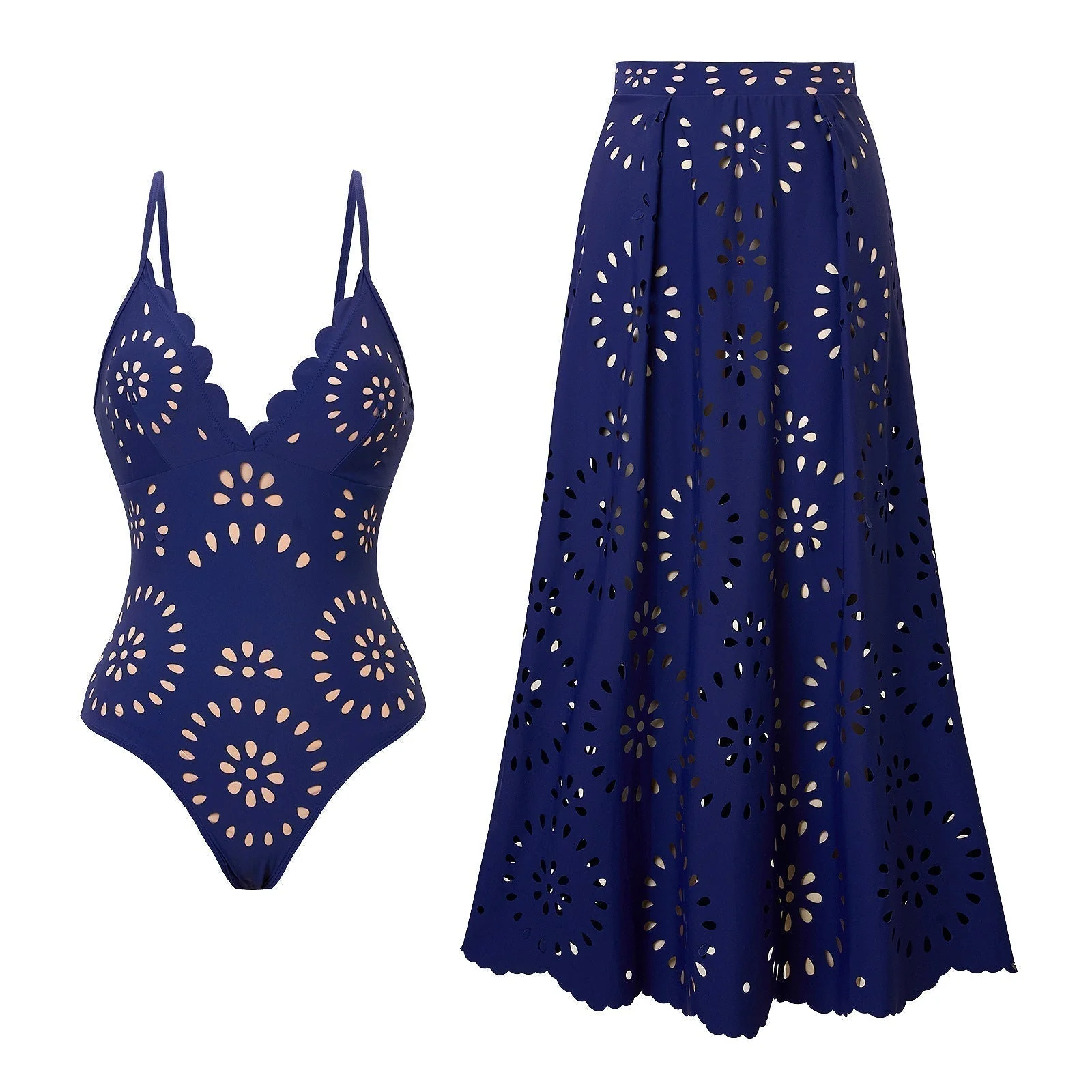 🩱Durée limitée -50 %💥Maillot de bain une pièce sexy pour femme avec jupe longue assortie - Image 11