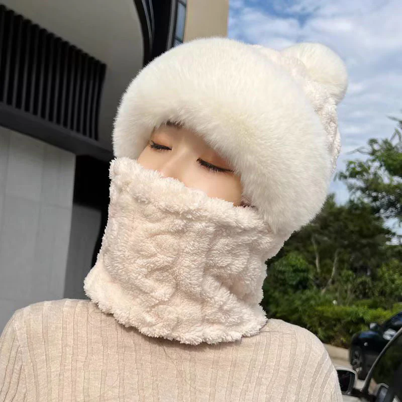 📢📢60 % de réduction !!!✨ Nouveau bonnet hiver 2025 en laine épaisse et chaud : coupe-vent, style 2-en-1 écharpe-bonnet & tendance ! ❄️