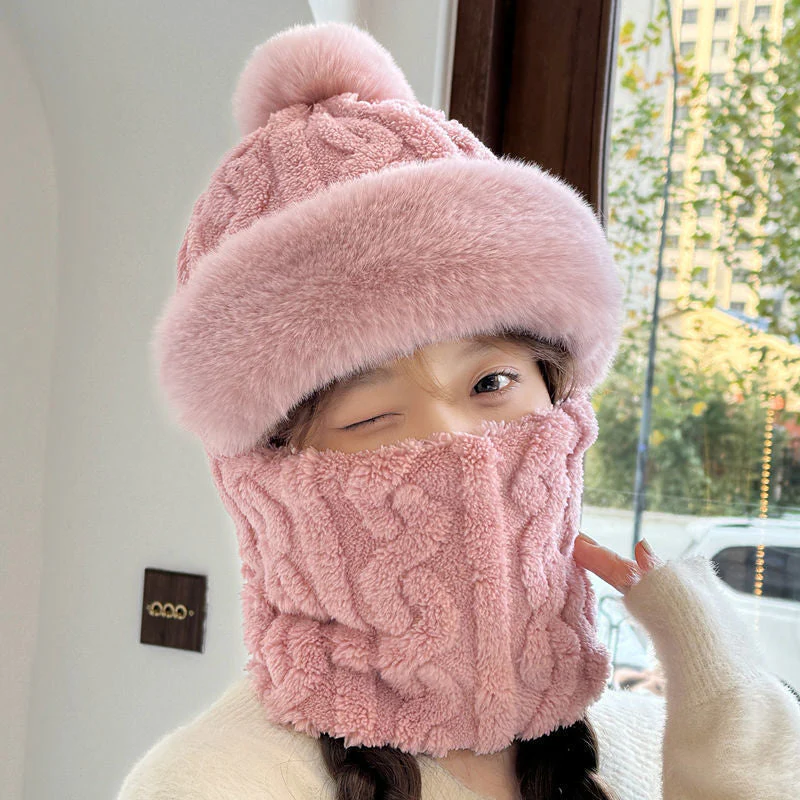 📢📢60 % de réduction !!!✨ Nouveau bonnet hiver 2025 en laine épaisse et chaud : coupe-vent, style 2-en-1 écharpe-bonnet & tendance ! ❄️ - Image 13