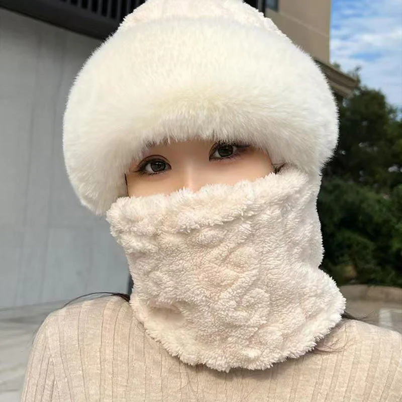📢📢60 % de réduction !!!✨ Nouveau bonnet hiver 2025 en laine épaisse et chaud : coupe-vent, style 2-en-1 écharpe-bonnet & tendance ! ❄️ - Image 4