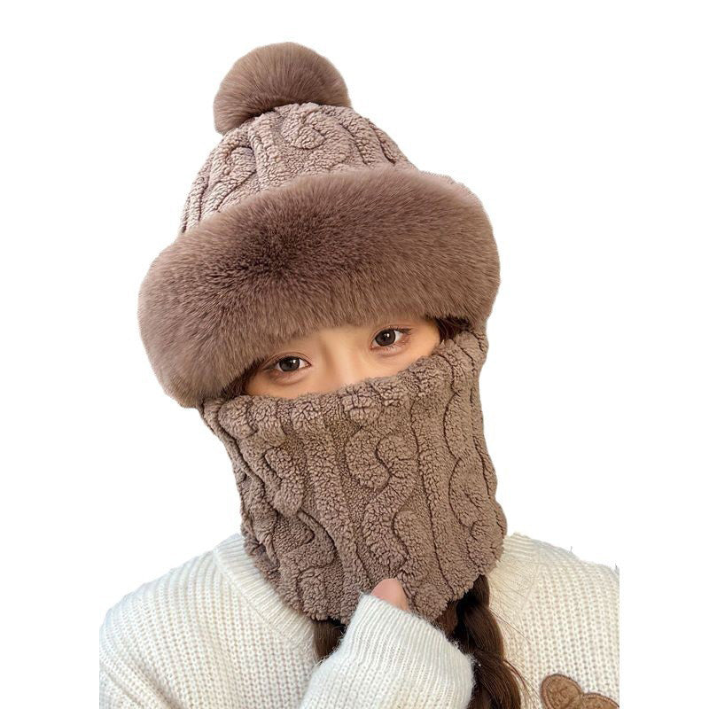 📢📢60 % de réduction !!!✨ Nouveau bonnet hiver 2025 en laine épaisse et chaud : coupe-vent, style 2-en-1 écharpe-bonnet & tendance ! ❄️ - Image 9