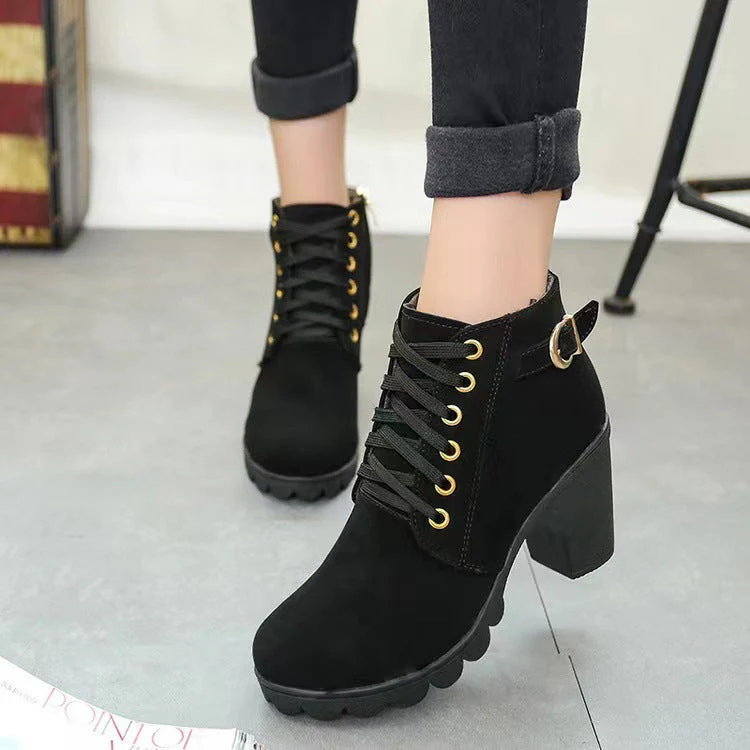 📢Dernier jour de soldes⏰ Bottes Femme à Talon Block Semelle Épaisse - Image 2