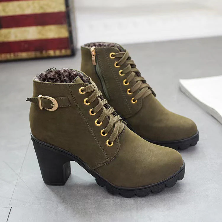 📢Dernier jour de soldes⏰ Bottes Femme à Talon Block Semelle Épaisse - Image 3