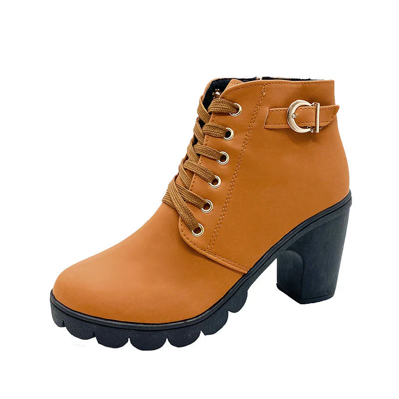 📢Dernier jour de soldes⏰ Bottes Femme à Talon Block Semelle Épaisse - Image 6