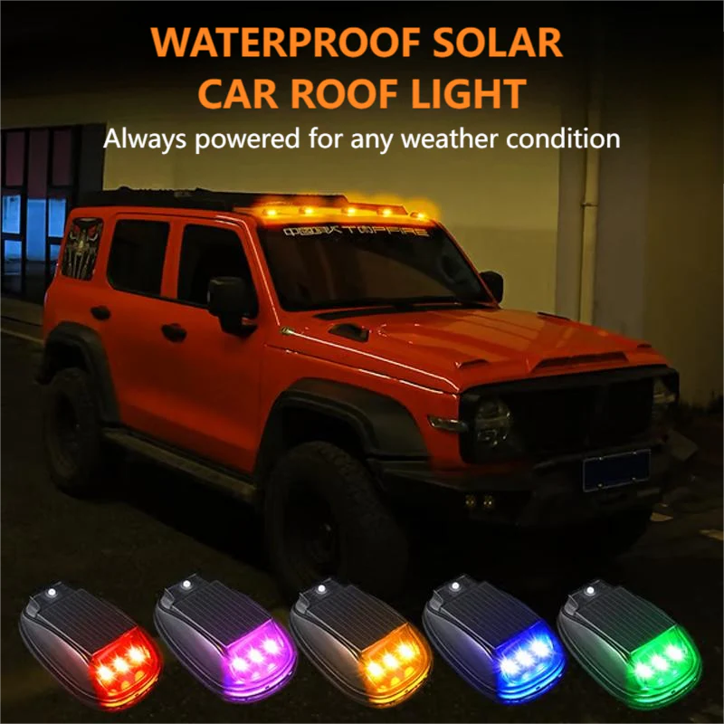 📢📢50 % de réduction !!⏰Éclairage solaire étanche pour toit de voiture avec télécommande🚗🔦