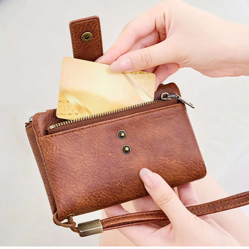 đ„Offre Ă durĂ©e limitĂ©e - Portefeuille Ă trois volets pour femme, style rĂ©tro, avec protection RFID - Image 15