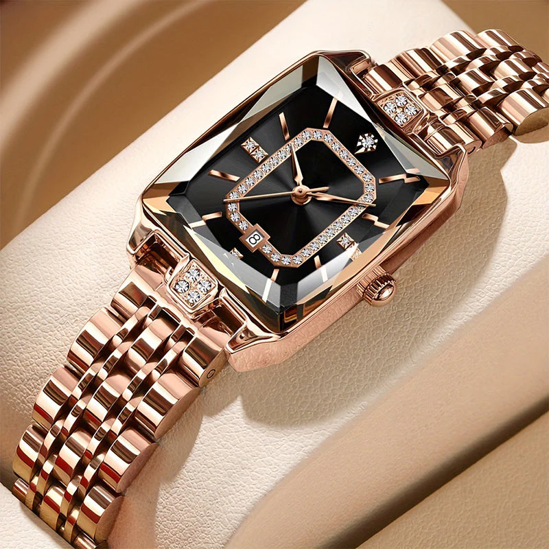 Women's Square Rhinestone Quartz Watch - Image 4