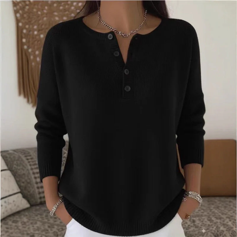 📢📢56 % DE RÉDUCTION !!! ✨Pull en Maille à Col en V avec Boutons pour Femme - Image 5