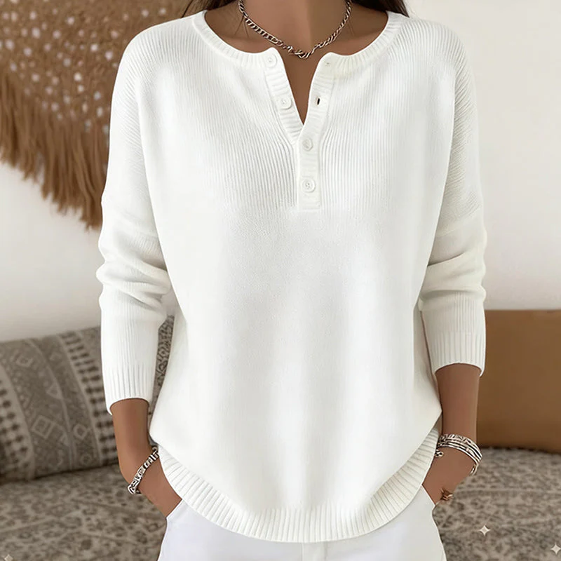 📢📢56 % DE RÉDUCTION !!! ✨Pull en Maille à Col en V avec Boutons pour Femme - Image 7