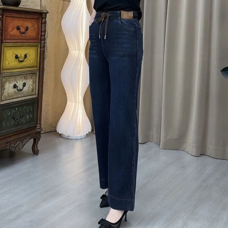 📢60% de réduction!!!📍Jean droit femme à ceinture élastique ajustable par cordon👖 - Image 5