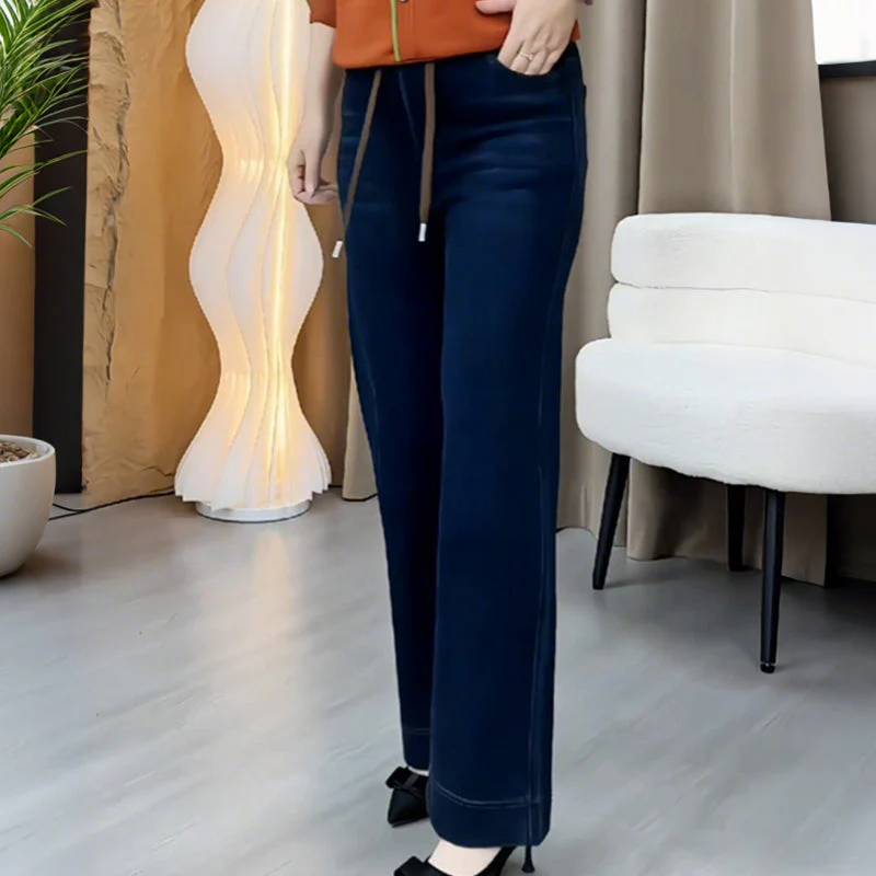 📢60% de réduction!!!📍Jean droit femme à ceinture élastique ajustable par cordon👖 - Image 7