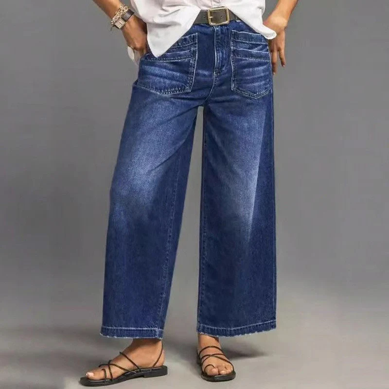 📢📢50 % de réduction !! ⏰Jean décontracté à taille haute et jambes larges pour femmes