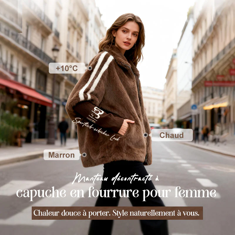 📢📢60% DE RÉDUCTION !!! ✨Manteau Décontracté à Capuche Zippé en Peluche pour Femme - Image 2