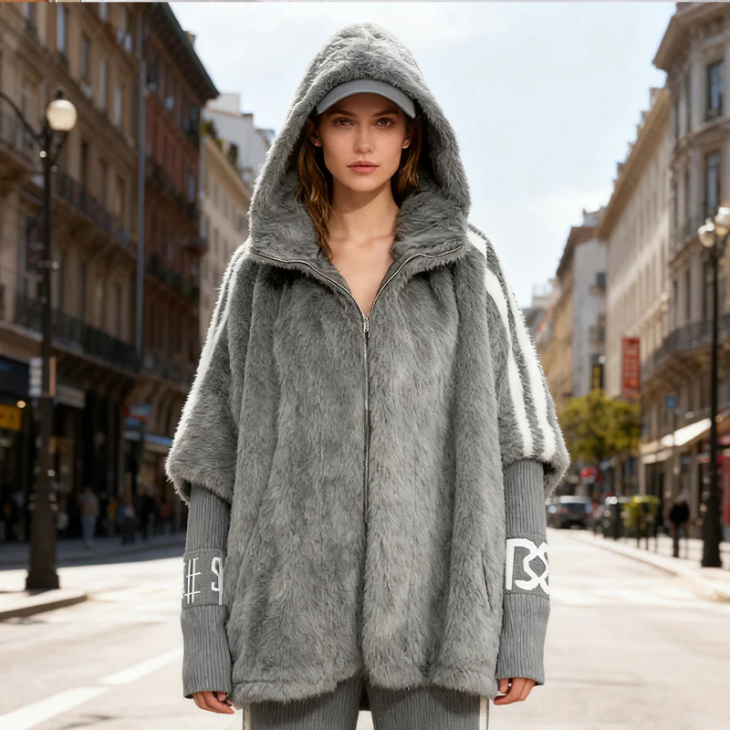 📢📢60% DE RÉDUCTION !!! ✨Manteau Décontracté à Capuche Zippé en Peluche pour Femme - Image 8
