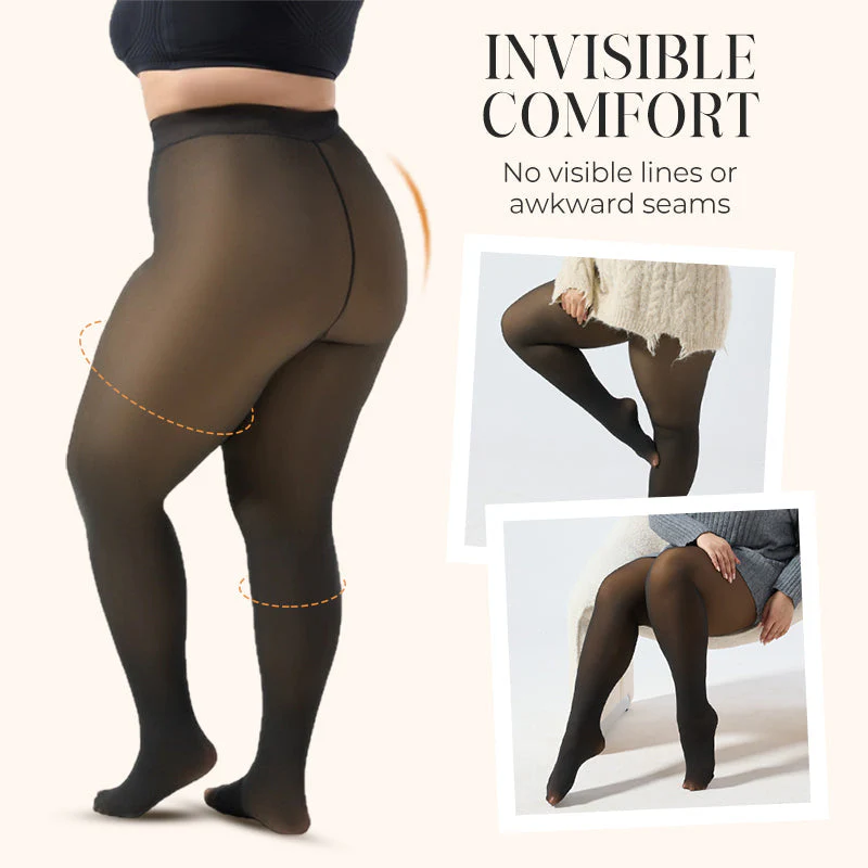 Collants chauds et extensibles pour femmes, doublés thermiquement - Image 3