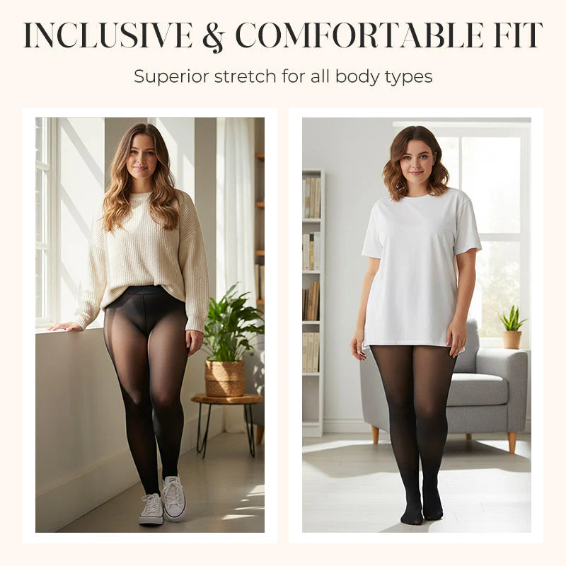Collants chauds et extensibles pour femmes, doublés thermiquement - Image 6