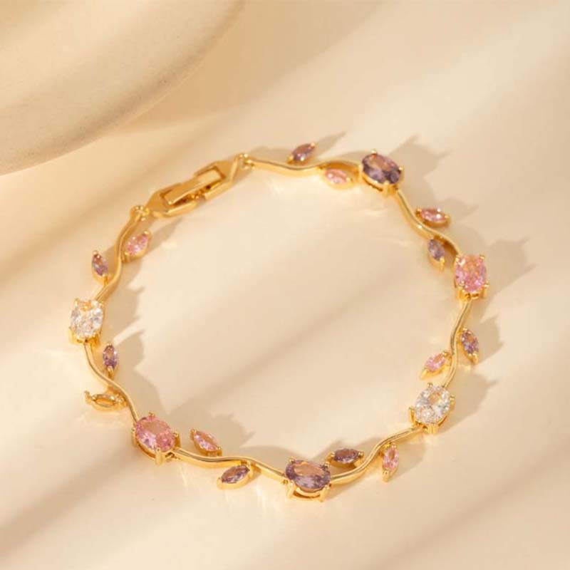 đ„Grande venteđ„Bracelet Ă breloques dĂ©licat en forme de feuille pour femme