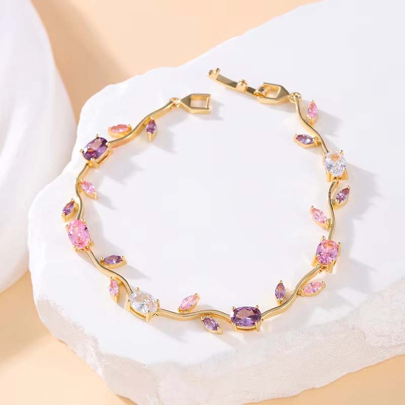 đ„Grande venteđ„Bracelet Ă breloques dĂ©licat en forme de feuille pour femme - Image 10