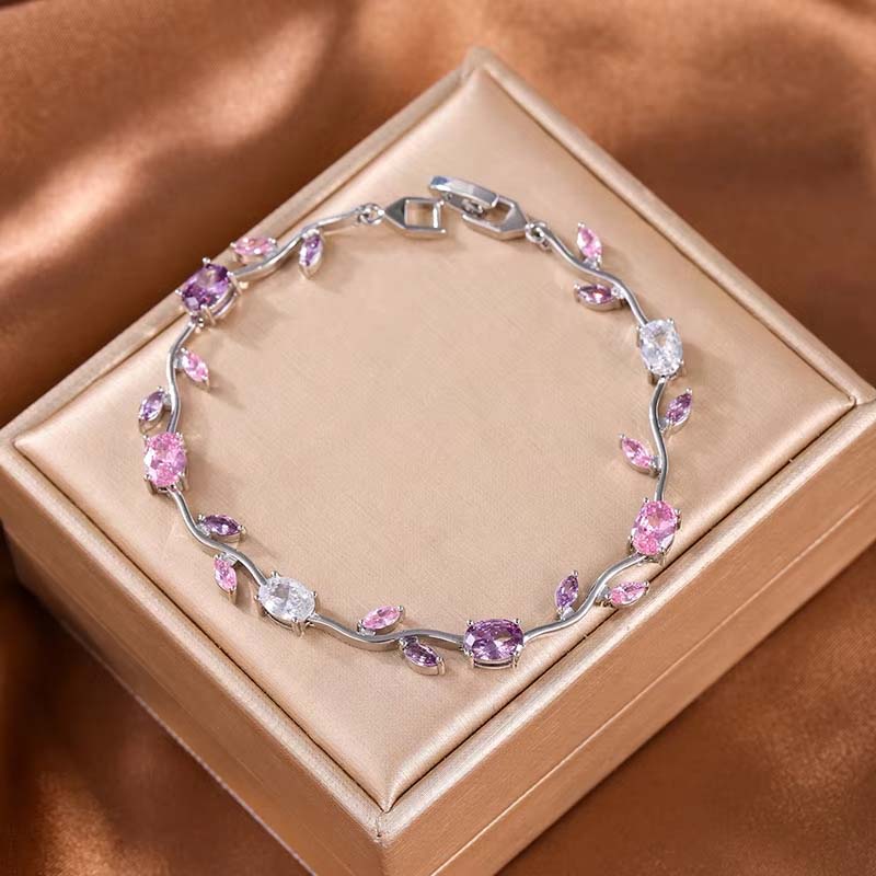 đ„Grande venteđ„Bracelet Ă breloques dĂ©licat en forme de feuille pour femme - Image 11