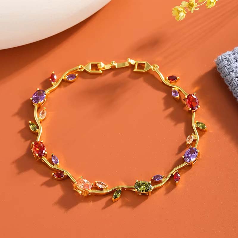 đ„Grande venteđ„Bracelet Ă breloques dĂ©licat en forme de feuille pour femme - Image 12