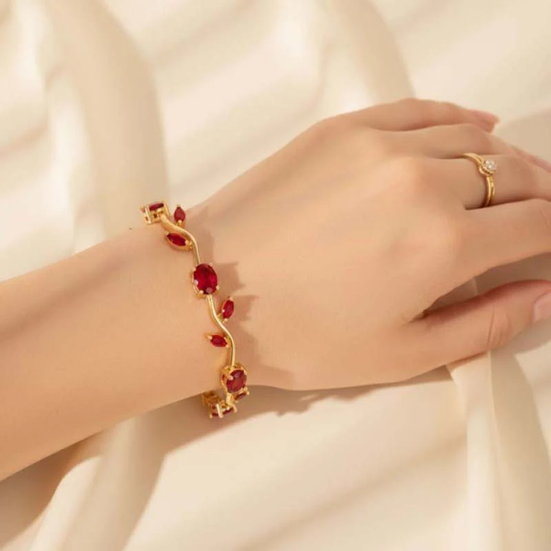 đ„Grande venteđ„Bracelet Ă breloques dĂ©licat en forme de feuille pour femme - Image 2