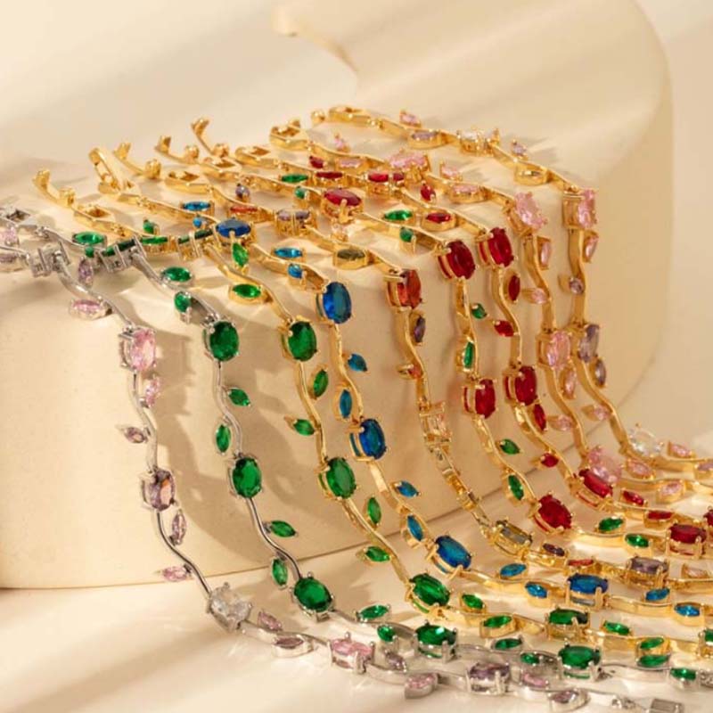 đ„Grande venteđ„Bracelet Ă breloques dĂ©licat en forme de feuille pour femme - Image 8