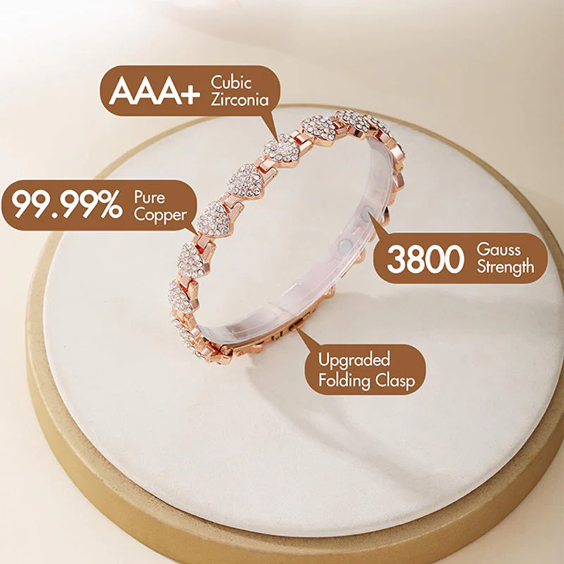 ✨ 60% de réduction ! 💎 Bracelets en cuivre magnétiques en forme de cœur éblouissants pour femmes