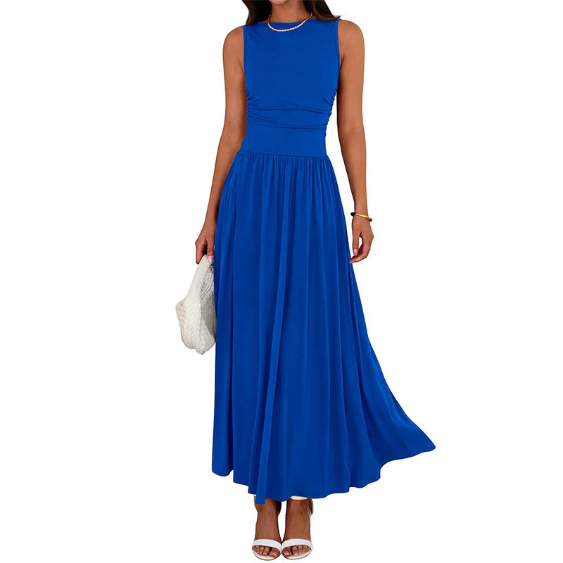 📢📢60 % de réduction !! ⏰Robe longue élégante à col rond pour femme 👗 - Image 11