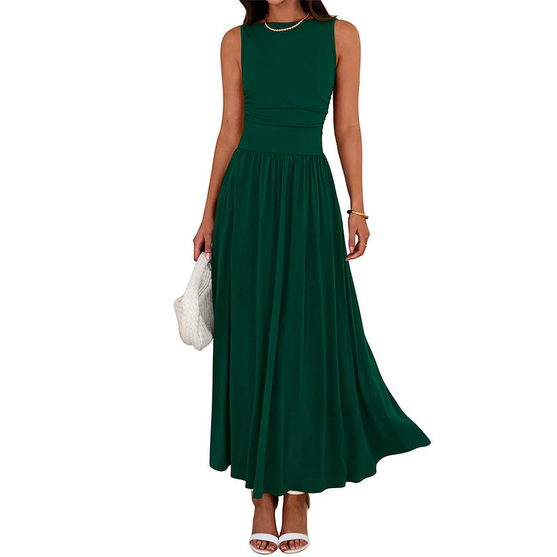 📢📢60 % de réduction !! ⏰Robe longue élégante à col rond pour femme 👗 - Image 12