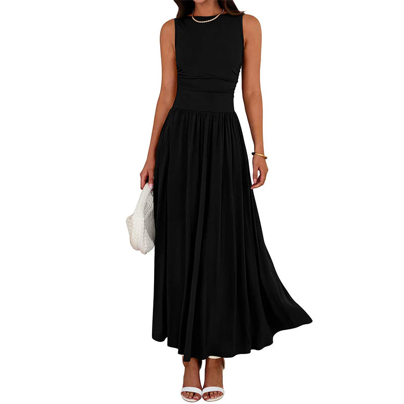 📢📢60 % de réduction !! ⏰Robe longue élégante à col rond pour femme 👗 - Image 13