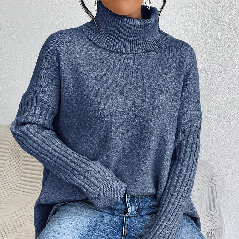 Pull à Col Roulé Uni Tendance pour Femme - Image 4
