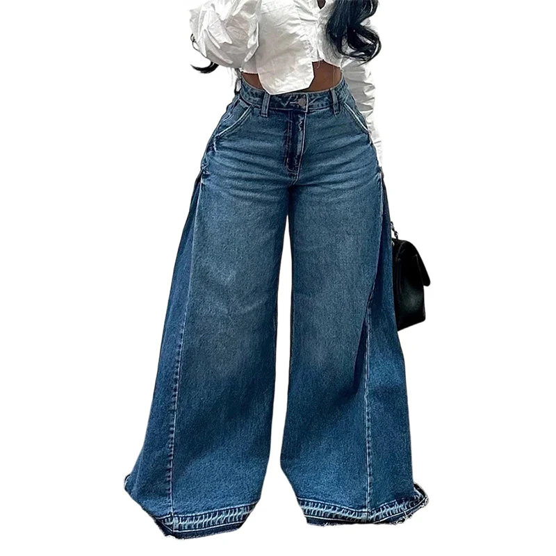 đąđą60 % de rĂ©duction !! â°Jean oversize Ă taille haute et jambes larges pour femme - Image 10