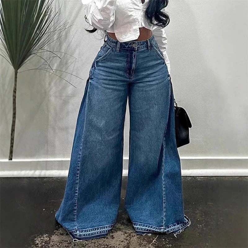 đąđą60 % de rĂ©duction !! â°Jean oversize Ă taille haute et jambes larges pour femme - Image 4