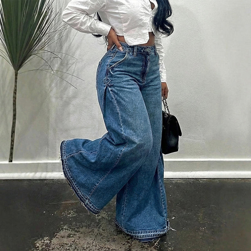 đąđą60 % de rĂ©duction !! â°Jean oversize Ă taille haute et jambes larges pour femme - Image 7