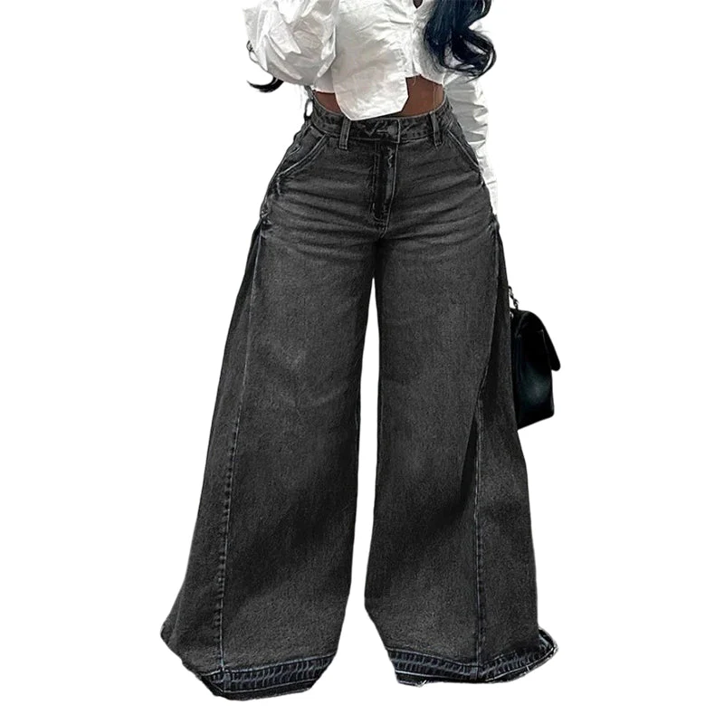 đąđą60 % de rĂ©duction !! â°Jean oversize Ă taille haute et jambes larges pour femme - Image 9